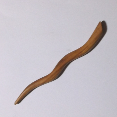 Olivewood Wavy hairstick handmade by Natural Craft for Longhaired Jewels